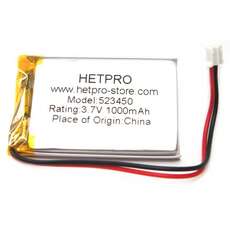 Vista superior. Batería LiPo 1S 1000mAh