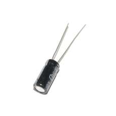 Vista frontal. Capacitor electrolítico 470uF 16V