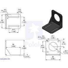 soporte motor NEMA 23 especificaciones de dimension