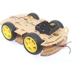 Robot con base de acrilica, llantas, motorreductor y portapilas.