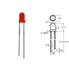 Led rojo difuso 3mm