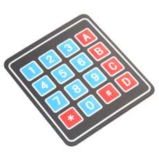 Teclado 4x4 matricial de membrana alfanumerico autoadherible