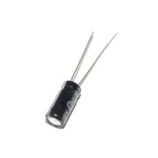 Vista frontal. Capacitor electrolítico 2.2uF 50V