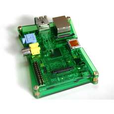 Caja para Raspberry Pi Modelo B transparente verde