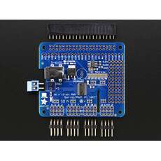 Vista frontal. Shield controlador de servomotores para Raspberry Pi