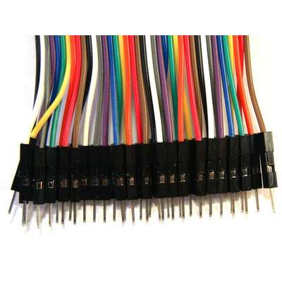 Cables jumper macho-hembra 40 unidades 20cm 24AWG