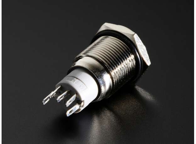 Pushbutton metalico con LED verde 16mm