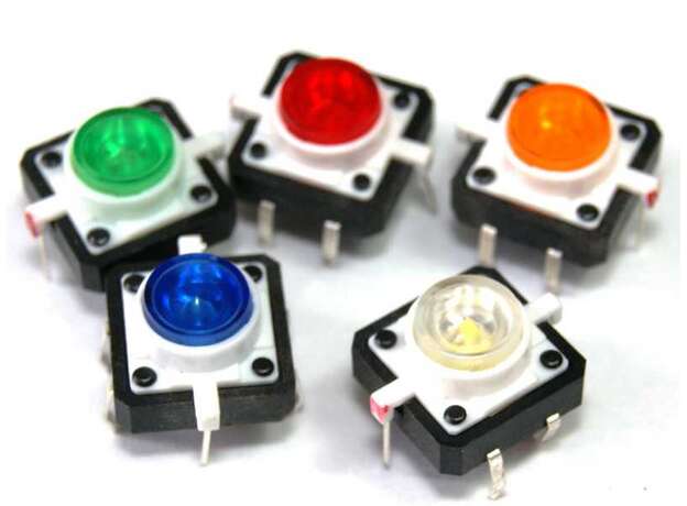 Interruptor iluminado NA LED Rojo