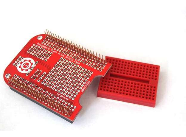 ProtoShield BeagleBone black con headers y mini protoboard