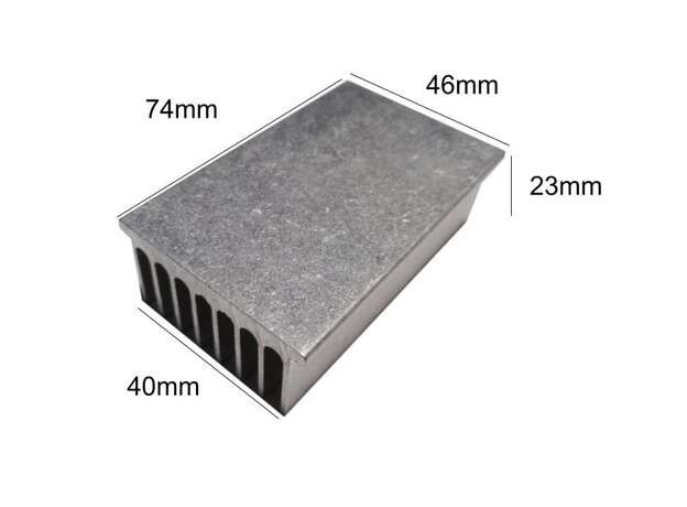 Disipador de Aluminio 46mm x 74mm x 23mm