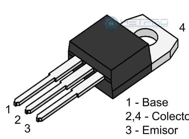 TIP110 transistor darlington pnp 2A-50w pines de conexión
