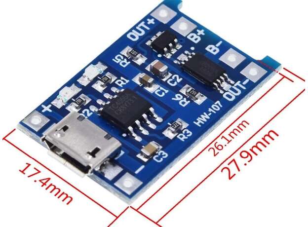 Cargador para batería de litio TP4056 5V-1A