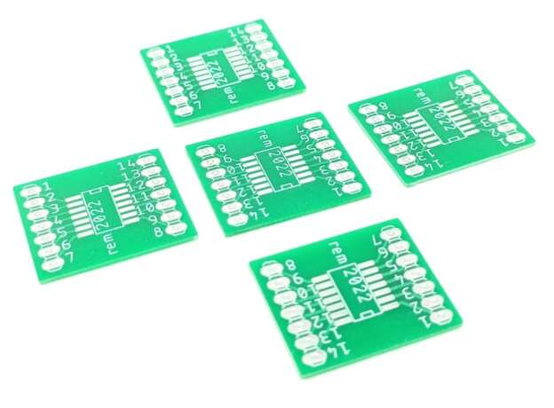 Tarjeta adaptador SOIC14/TSSOP14 a DIP-14 5-piezas