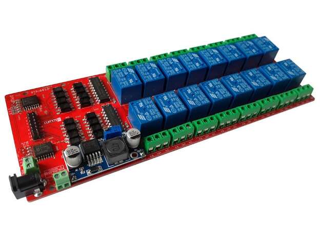Tarjeta de relevadores controlada por I2C 16CH-5V