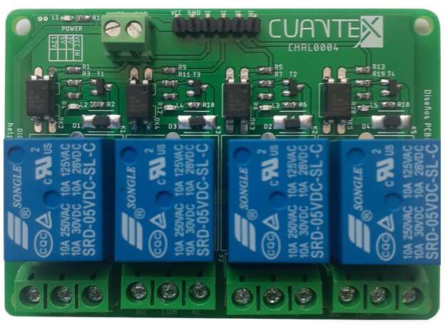 Tarjeta de relevadores 4 canales 5V ópticamente aislado