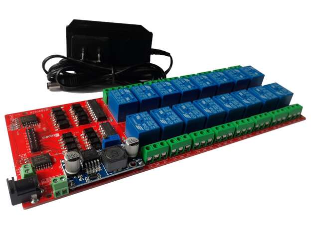 Tarjeta de relevadores controlada por I2C 16CH-5V con accesorio
