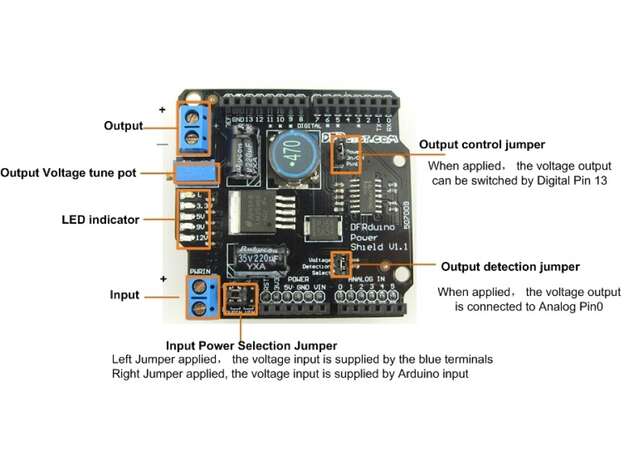 Tarjeta de poder Arduino Shield