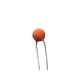Vista frontal. Capacitor cerámico 33pF 50V