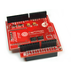 Vista frontal RaspDuino shield Raspberry sin ADC